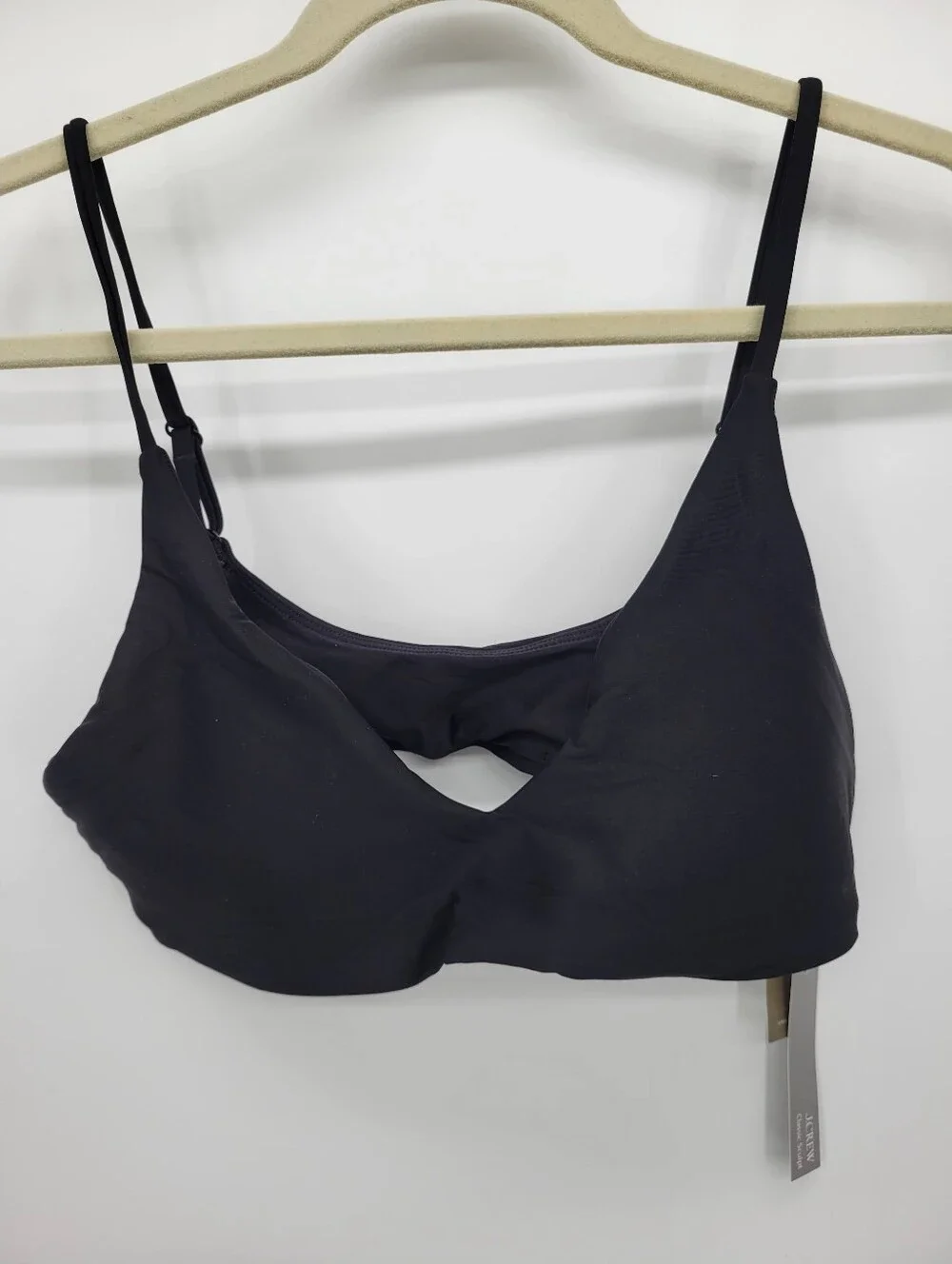 J Crew Lana bikini top in Classic Sculpt™ CI681 Size L Black NEW!